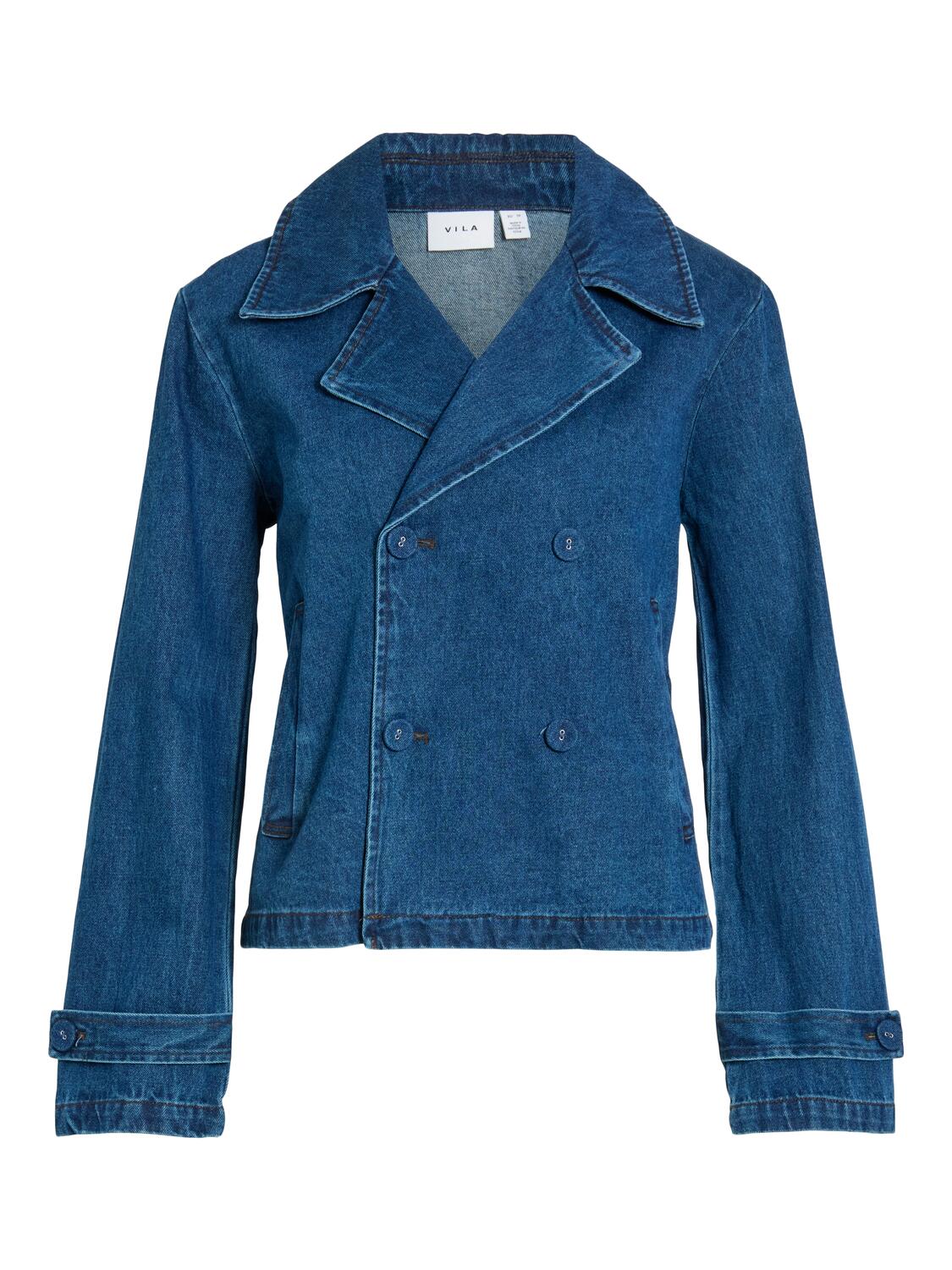 Vinata Short denimjakke - Dark Blue Denim